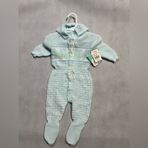 NWT Vintage JCPenney Light Blue Kids One Piece Footie
